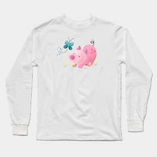 Pig and Butterfly Long Sleeve T-Shirt